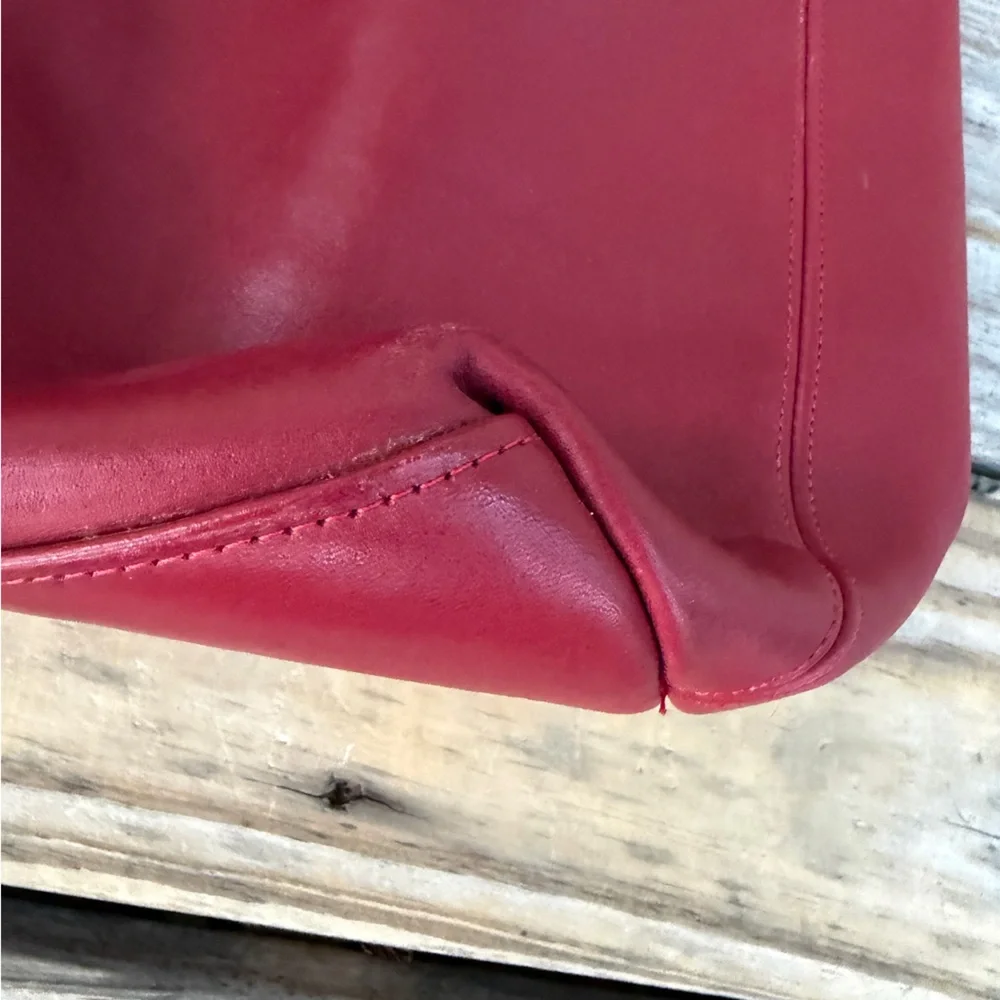 Vintage coach legacy red leather bucket bag